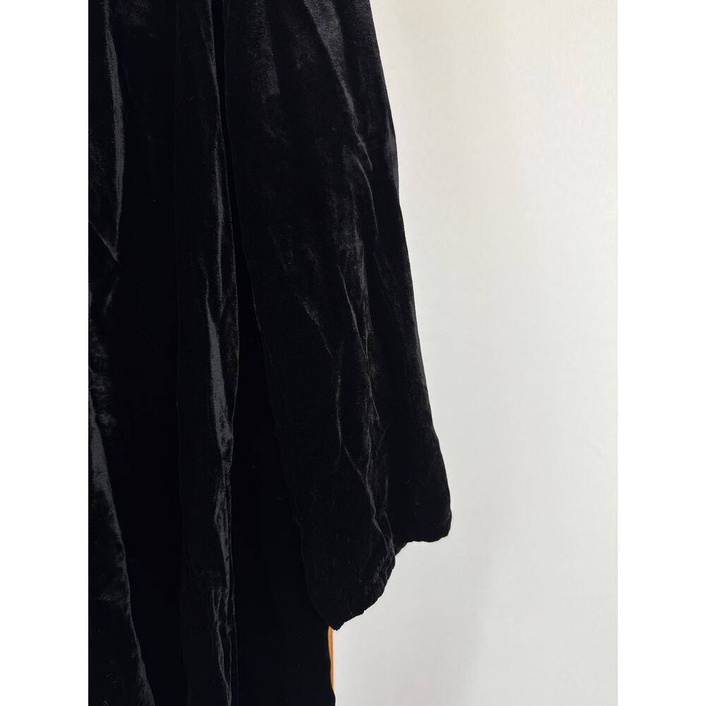 Vintage Y2K Johnny Was Los Angeles Black Velvet Floral Embroidery Long Top XL - Picture 4 of 10